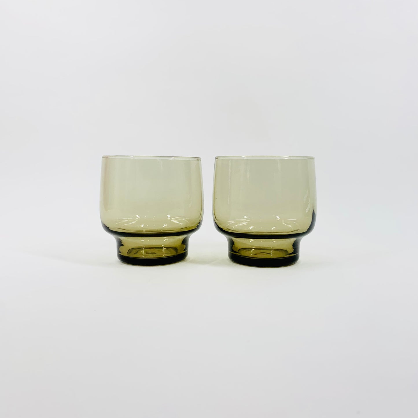 MCM grey stackable glasses
