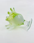 1980s Australian green art glass comport by Helmut Hiebl