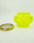 URANIUM GLASS ROSE BOWL/VASE