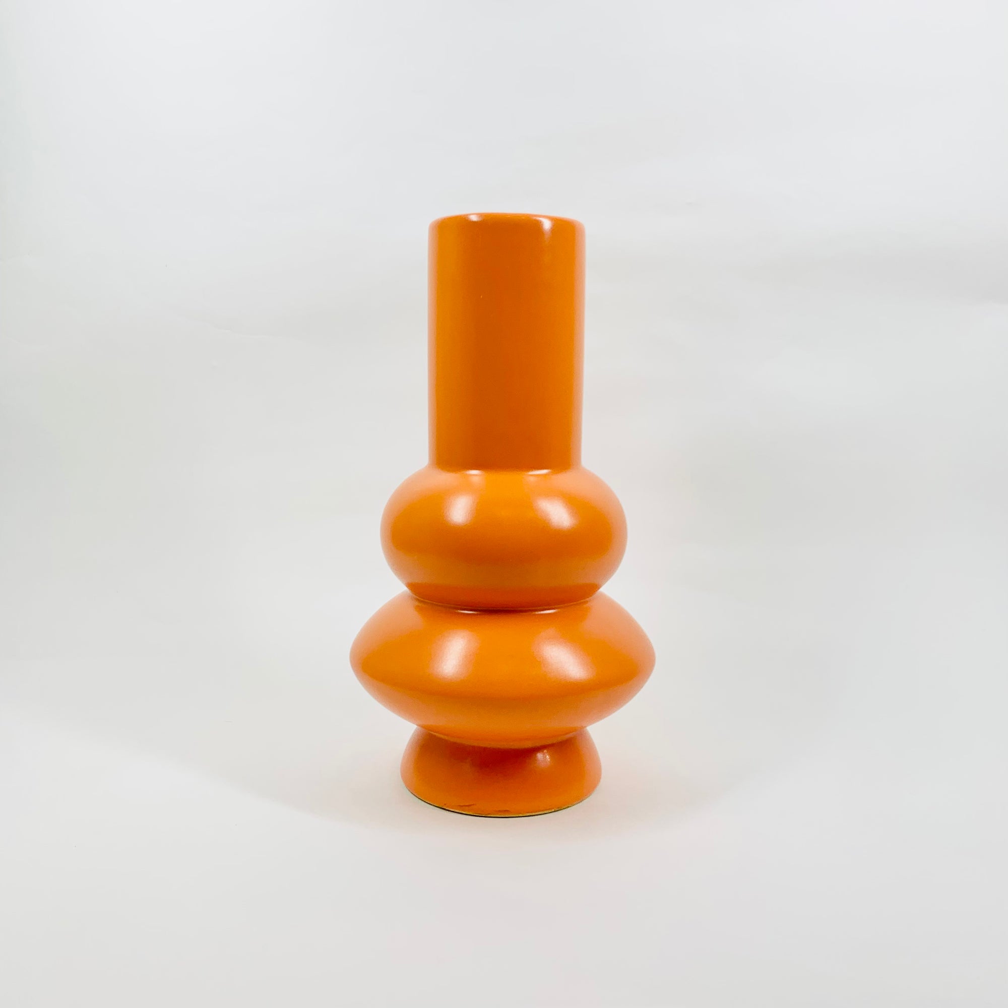 Rare 1980s Memphis style Bel Mondo orange porcelain vase