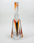 Extremely extremely rare antique Art Deco black & orange enamel decanter satin glass set by Karl Palda