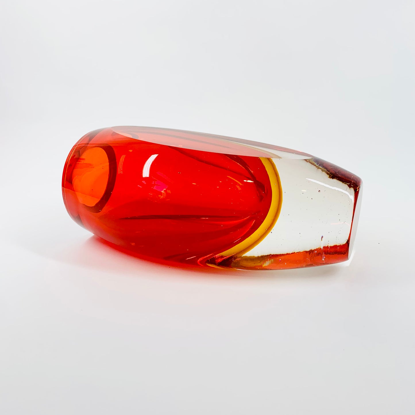 Extremely rare and heavy Murano MCM sommerso glass vase