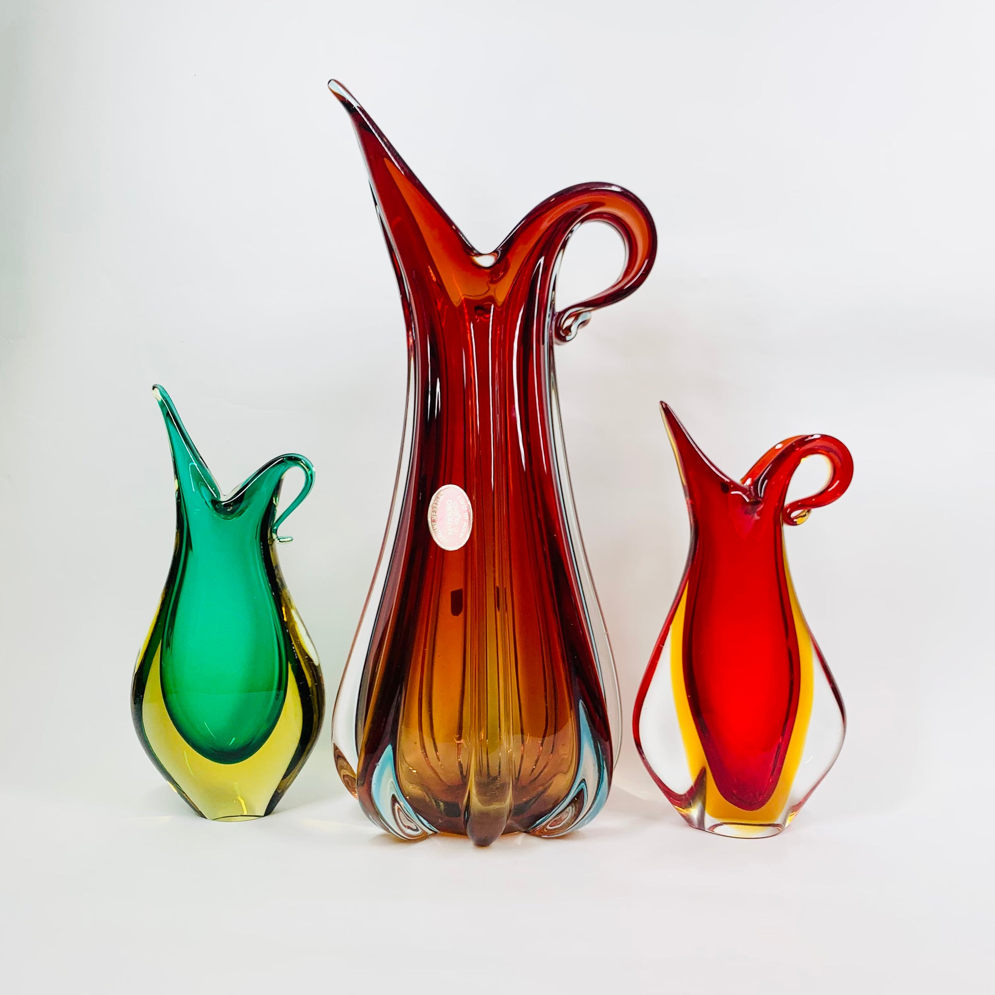 RED MURANO BULBOUS VASE