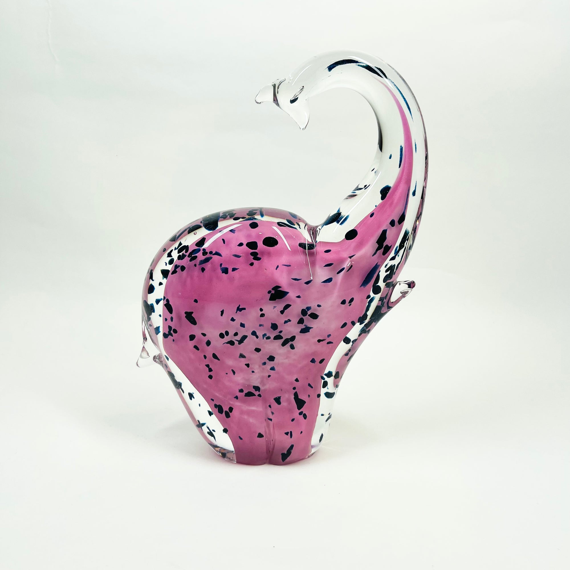 PINK ART GLASS ELEPHANT