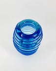 Extremely rare and heavy Murano MCM blue sommerso ribbed glass vase