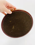 Large MCM gold embossed leather sleeve glass ashtray