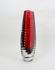 FACETED CRANBERRY MANDRUZZATO VASE
