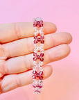 1950s clear purple crystal beads choker and bracelet
