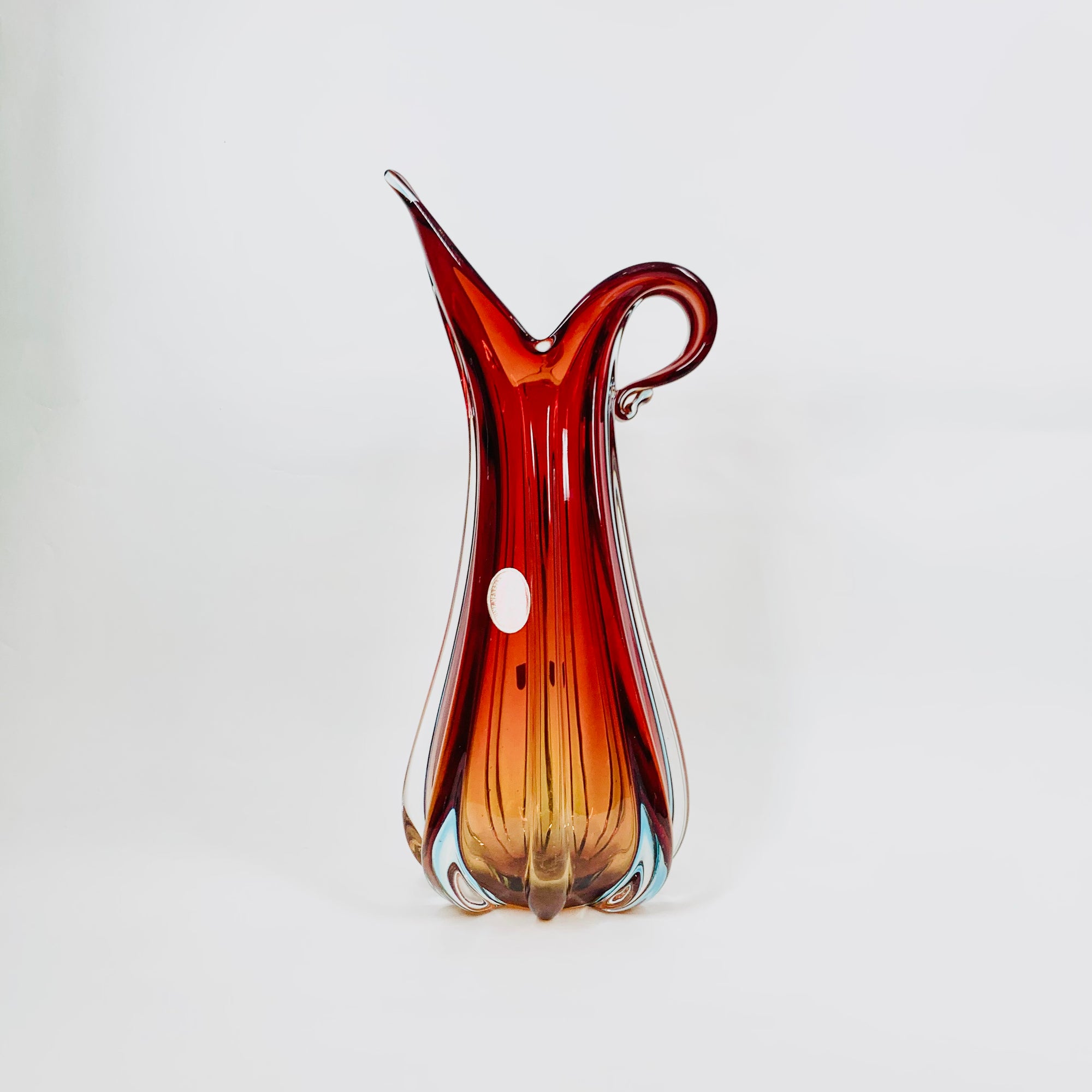 RED MURANO BULBOUS VASE