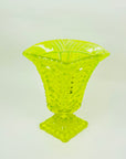 URANIUM GLASS FOOTED VASE