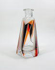 Extremely extremely rare antique Art Deco black & orange enamel decanter satin glass set by Karl Palda