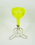 URANIUM GLASS TRUMPET VASE