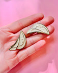 1960s Italian white enamel wings clip on earrings