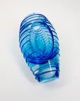 Extremely rare and heavy Murano MCM blue sommerso ribbed glass vase