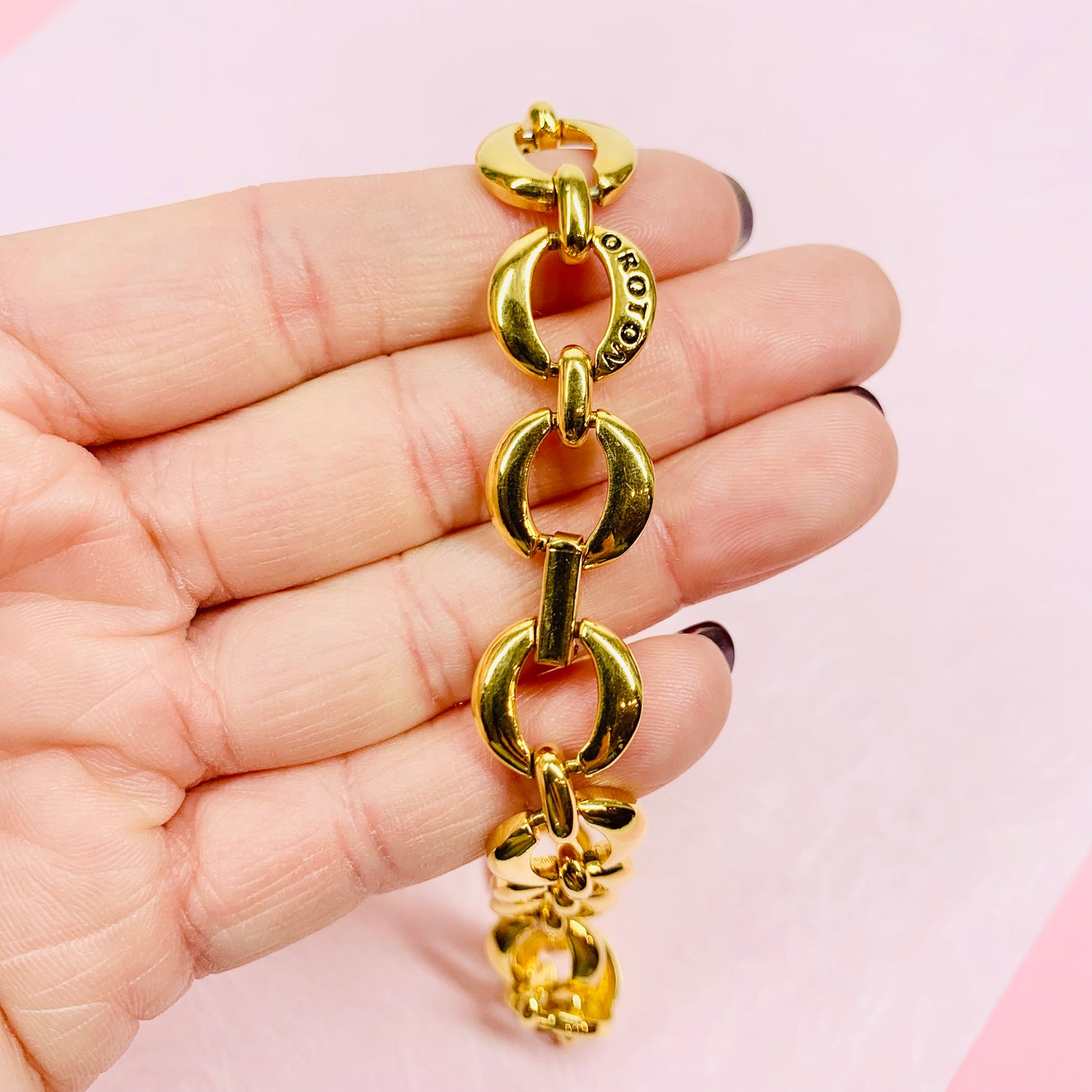 Vintage Oroton chunky O links necklace