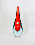 RED BLUE MURANO BOTTLE VASE