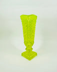 URANIUM GLASS FOOTED VASE