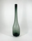 Retro tall grey glass long neck bottle vase