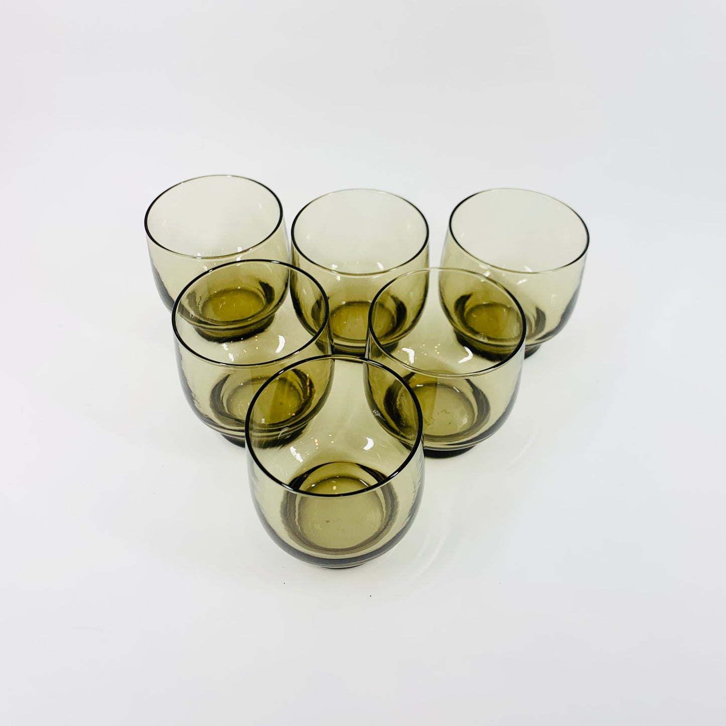 MCM grey stackable glasses