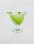 1980s Australian green art glass comport by Helmut Hiebl