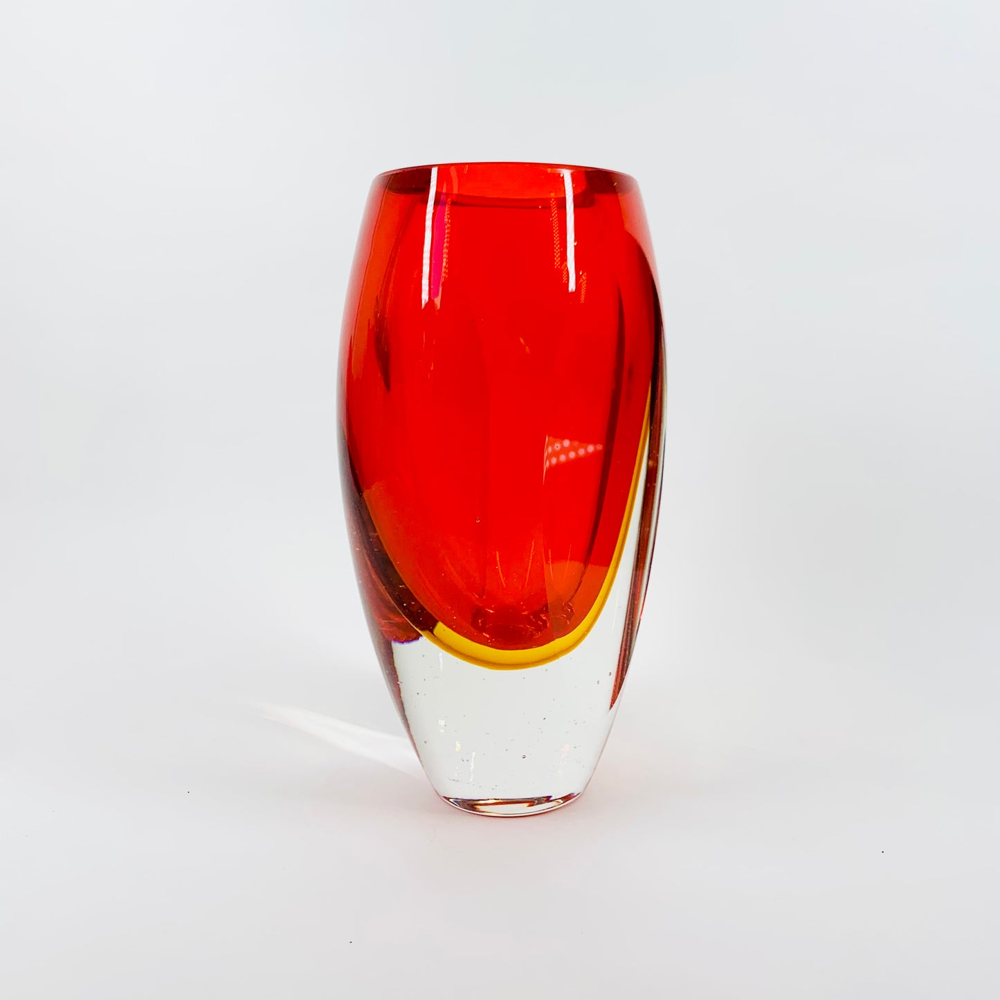 Extremely rare and heavy Murano MCM sommerso glass vase