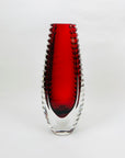FACETED CRANBERRY MANDRUZZATO VASE