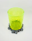 ETCHED URANIUM GLASS VASE