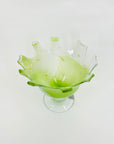 1980s Australian green art glass comport by Helmut Hiebl