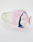 1980s Australian mouth blown ink pink art glass vase