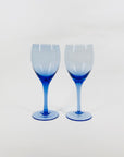 MCM hand made short stem blue wine glasses