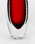 FACETED CRANBERRY MANDRUZZATO VASE