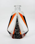 Extremely extremely rare antique Art Deco black & orange enamel decanter satin glass set by Karl Palda