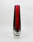 FACETED CRANBERRY MANDRUZZATO VASE