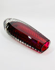 FACETED CRANBERRY MANDRUZZATO VASE