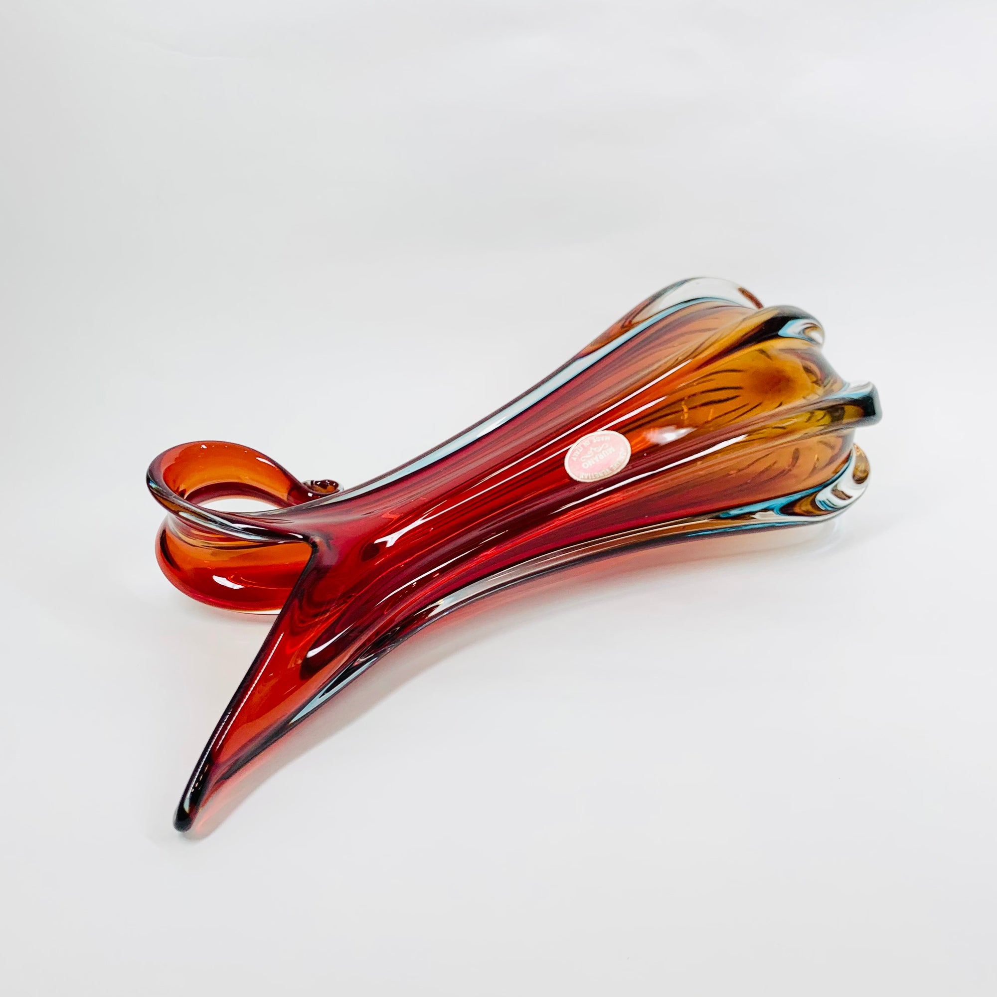 RED MURANO BULBOUS VASE
