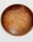 Large MCM gold embossed leather sleeve glass ashtray