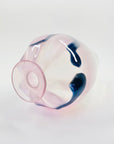 1980s Australian mouth blown ink pink art glass vase