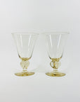 Rare Midcentury Swedish hand made citrine liqueur glasses with short stem