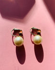 1960s pearl clip on earrings