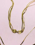 Rare 1960s Barcs triple plated gold triple strands opera necklace
