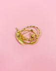 1960s costume flower pearl brooch