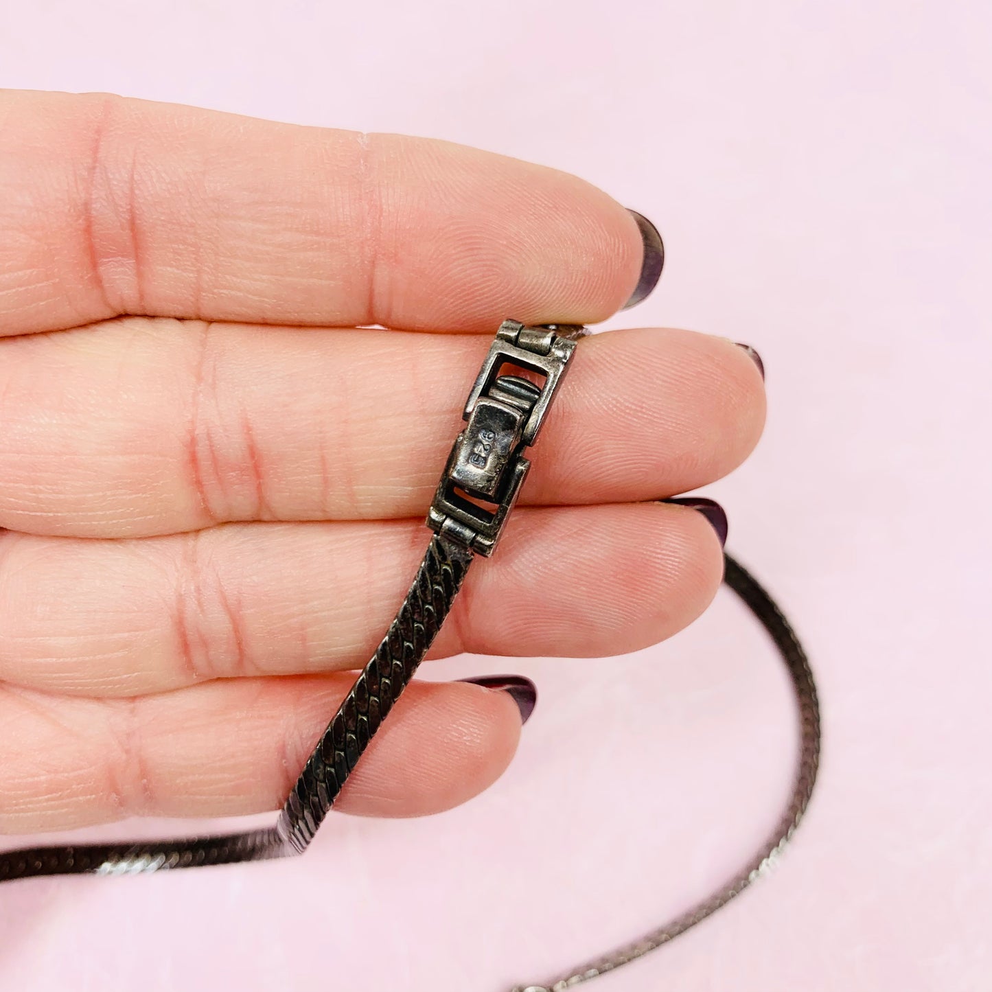 SILVER RED JADE MARCASITE NECKLACE