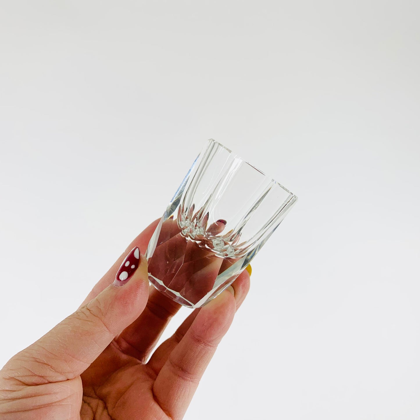 Extremely rare antique Art Deco hand cut Moser crystal shot glasses