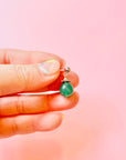 Vintage silver stud earrings with jade beads