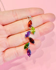 1980s 18K gold plated chain with tutti fruitti crystal drop pendant