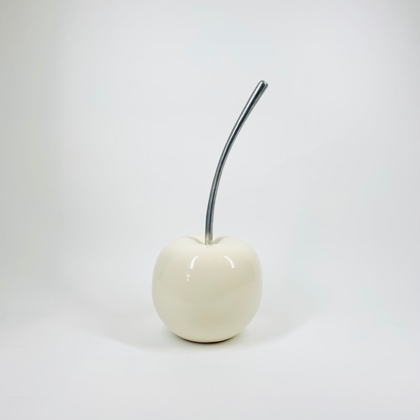 1970s white enamel stainless steel apple