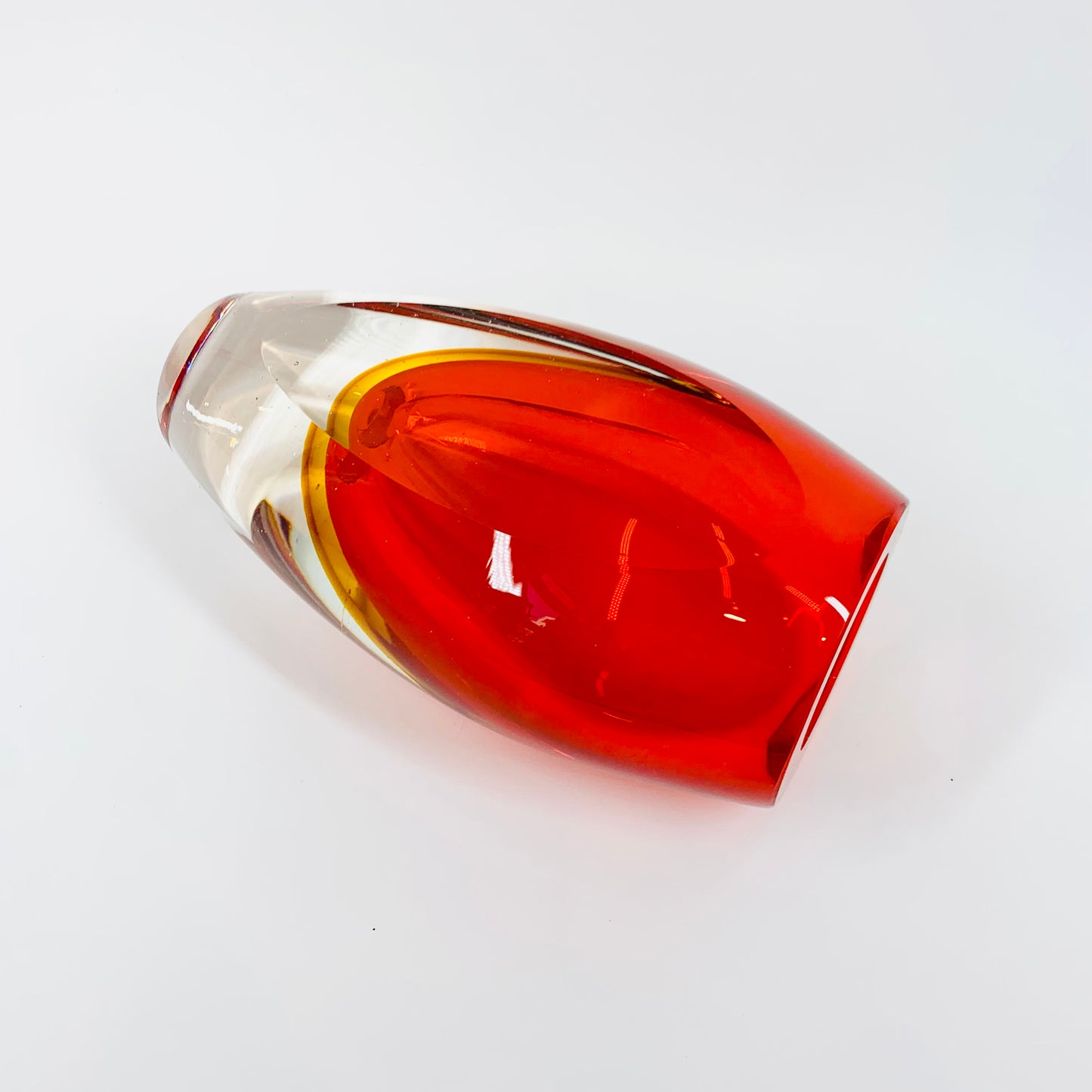 Extremely rare and heavy Murano MCM sommerso glass vase