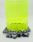 ETCHED URANIUM GLASS VASE
