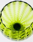 Midcentury tall green glass comport with twist stem