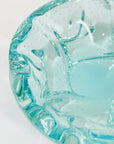 Midcentury Murano turquoise sommerso glass bowl with bullicante